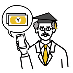 医師　医者　男性　ミドルエイジ 現金　キャッシュ　インターネット
