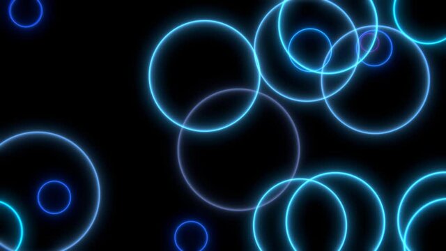 Neon blue Luxury Bright Circles Motion Background Animation - background