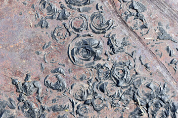 Rusty iron background with speckles and dirt