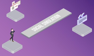 Social simulation concept on abstract design