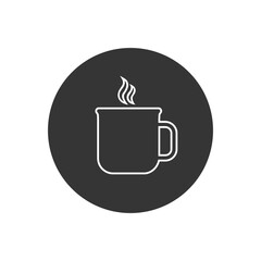 Cup of tea line icon on white. Vector
