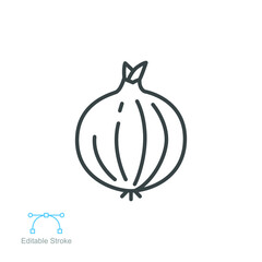 Fresh onion icon, outline style vegetable for graphic and web design collection logo. Outline style Vector illustration. Design on white background EPS 10