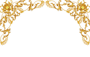Golden frame in rococo style