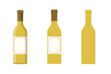 bottle of white wine vector illustration 2