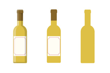 bottle of white wine vector illustration