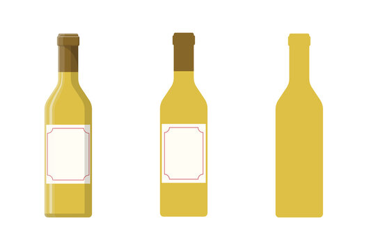 bottle of white wine vector illustration 2