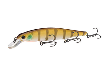 Wobbler with hooks for fishing as bait for fish, which is used for spinning. Fishing tackle for a...