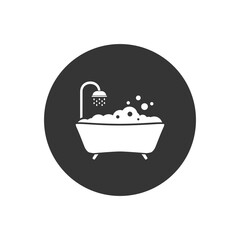 Bath white icon vector. Style sign for mobile concept and web design. Bath symbol