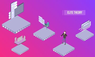 Elite theory concept on abstract design