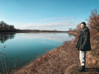 Fototapeta premium Walk along the river bank