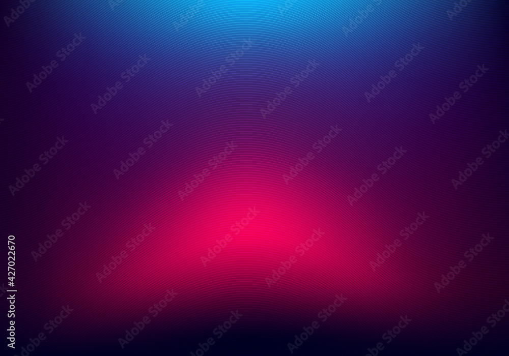 Fototapete abstract blurred background blue and pink neon gradient color with wave line texture.