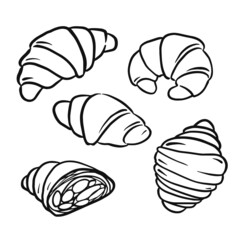 graphic croissant in doodle style