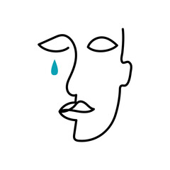 poster with female face and tear drop