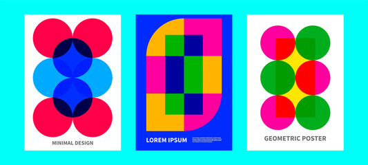 Set of posters in Bauhaus style