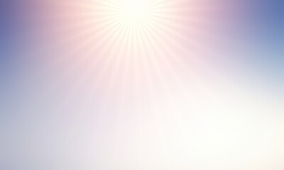 Subtle sunshine in clear sky abstract empty background. Light plain template.