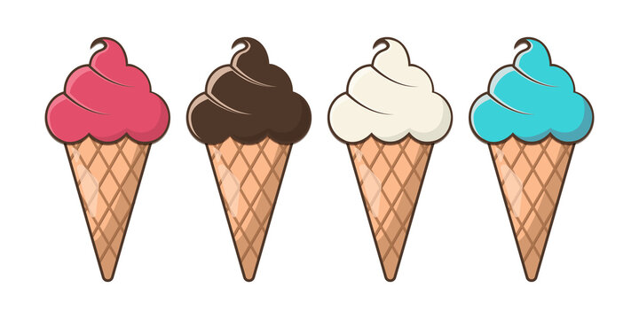 Cartoon ice cream clip art design with cute vector png illustration Stock  Vector | Adobe Stock