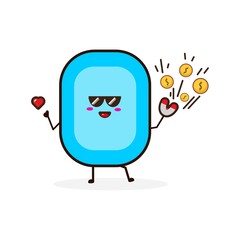 Soap with magnet money cute character illustration