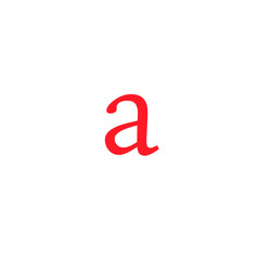 letter a in deep red color editable vector, on white background