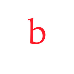 Fototapeta premium letter b in deep red color editable vector, on white background