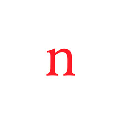 letter n in deep red color editable vector, on white background