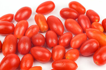 Cherry tomatoes isolated on white background