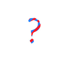 question mark vector with cuts of two inks