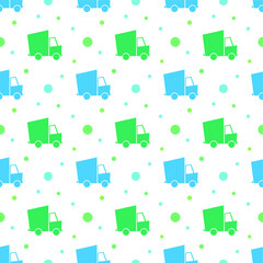 Seamless pattern truck, vector illustration.