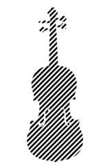 drawing of violin with lines in editable vector