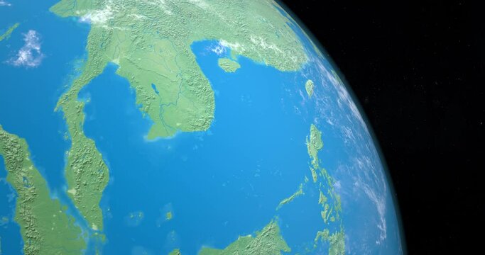 Peninsula Indochina in planet earth from outer space