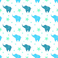Seamless pattern elephant. Vector illustration.