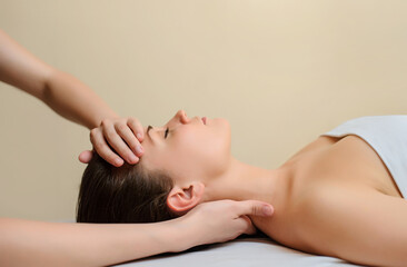 Fototapeta na wymiar Spa procedure of neck massage