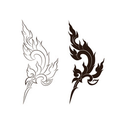 Line Thai art pattern vector illustration