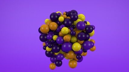 Diseño abstracto de esferas de colores. Combinación de colores en ilustración realista. Fondo de pantalla