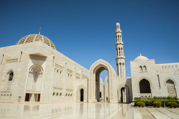 Vista generale della Gran Moschea di Muscat, Oman