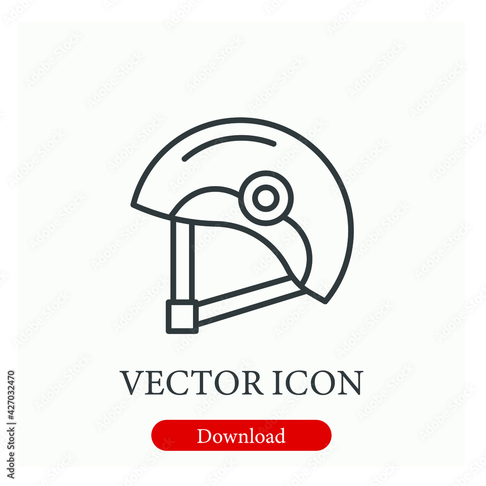 Poster helmet vector icon. editable stroke. linear style sign for use on web design and mobile apps, logo. 