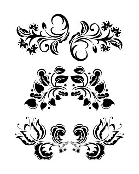 Set of Pattern with flowers in Simple style. Good for clothing and textiles. Vector illustration.