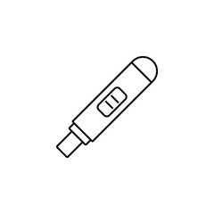 Pregnancy test icon. Thin linear pregnancy test outline icon isolated on white background from kid and baby collection. Web design, mobile app.