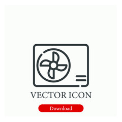 Cooling fan vector icon.  Editable stroke. Linear style sign for use on web design and mobile apps, logo. Symbol illustration. Pixel vector graphics - Vector