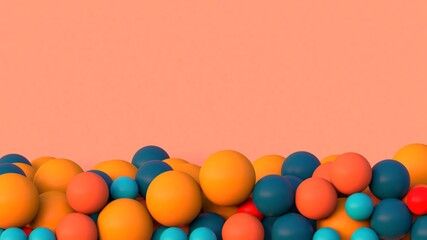 Diseño abstracto de esferas de colores. Combinación de colores en ilustración realista. Fondo de pantalla