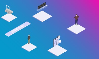 Sociotechnology concept on abstract design