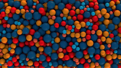 Diseño abstracto de esferas de colores. Combinación de colores en ilustración realista. Fondo de pantalla