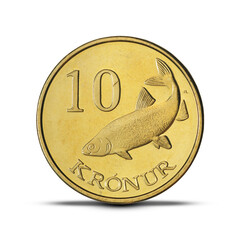 The coin of 10 Kronur Faroe Islands from 2011