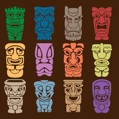 Wallpaper from a set of twelve pagan masks. The faces of various gods, spirits, and other mystical beings.