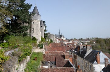 Overlooking view of a french medieval village in the Loire Valley