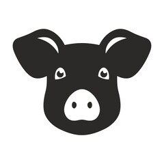 Pig icon. Farm animal. Vector icon isolated on white background.