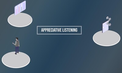 Appreciative listening concept on abstract design