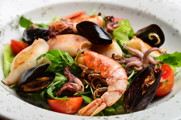 Fresh healthy seafood salad