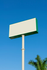 advertising panel on an iron column. billboard. vertical orientation
