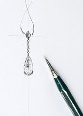 The sketch is designing jewelry pendant.