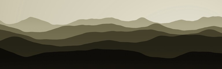 Fototapeta na wymiar amazing yellow hills peaks in night digital graphics backdrop illustration